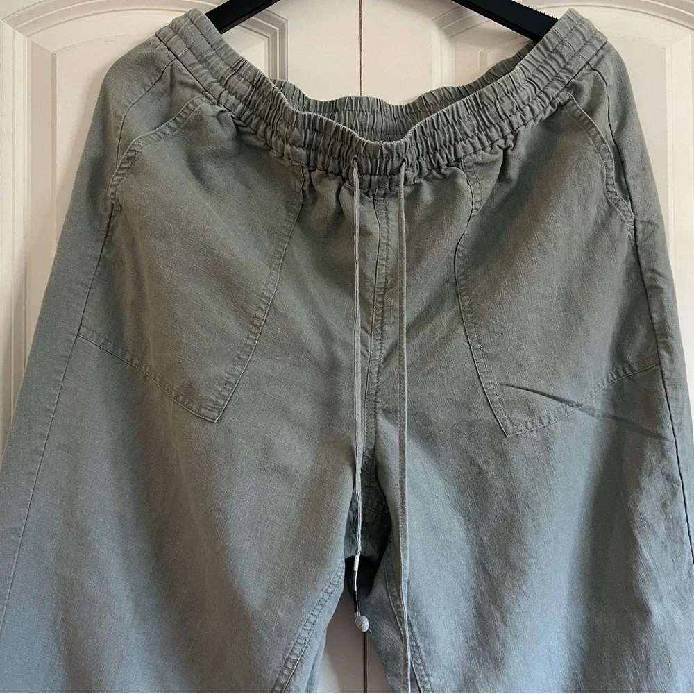 🖤J.Crew Seaside Linen Blend Pants – Faded Pistachio | Size L - Picture 7 of 14